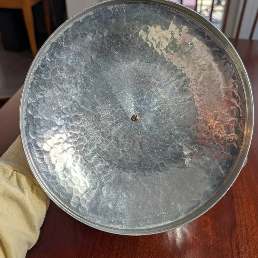 Vintage Hammered Aluminum Serving Bowl by J Braun